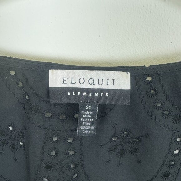 ELOQUII Elements Women's Plus Size Eyelet Puff Sleeve Top Size 24 - Picture 7 of 12